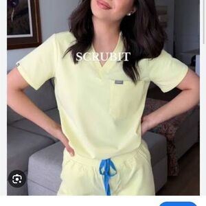 LIMITED EDITION FIGS Sunlight Butter Yellow Catarina Scrub Top